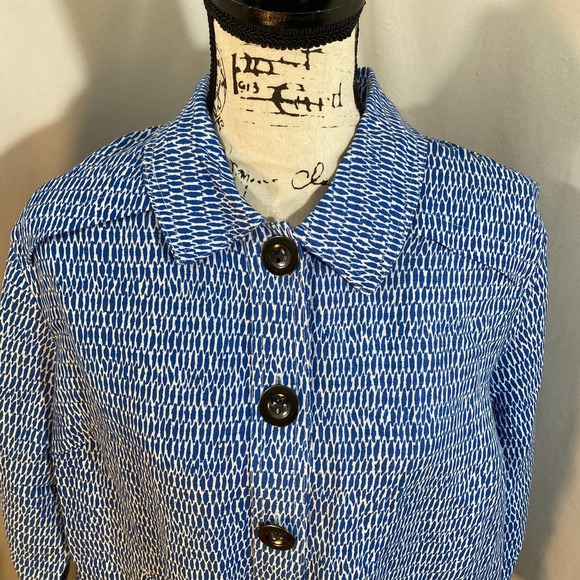 Christopher & Banks Crew Neck Long Sleeve Large Button Shirt Sz 14W-24W - Picture 4 of 7